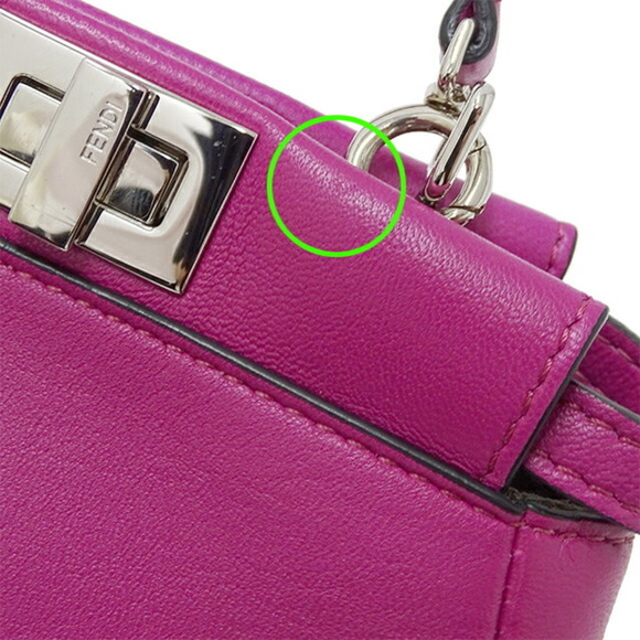 Fendi FENDI Bag Ladies Peekaboo Shoulder Leather Micro Purple 8M0355 - Picture 14 of 16